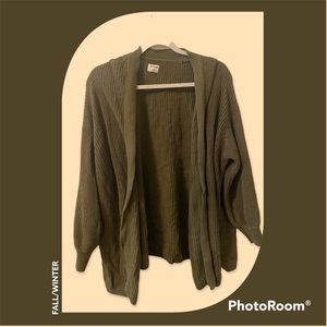 Army green cardigan